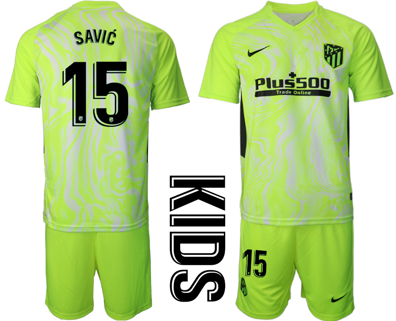 2021 Atltico Madrid away youth #15 soccer jerseys->youth soccer jersey->Youth Jersey